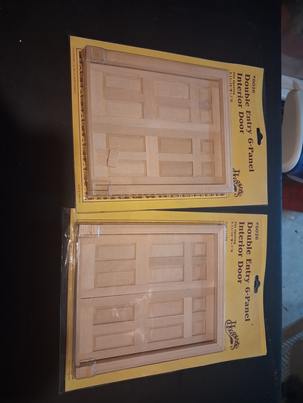 2 Houseworks #6026 1:12 scale Double Entry 6-Panel Interior Door
